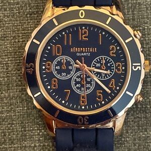 Aeropostale Rose Gold and Navy Blue  Quartz Watch